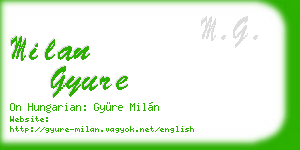 milan gyure business card