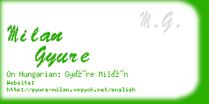 milan gyure business card